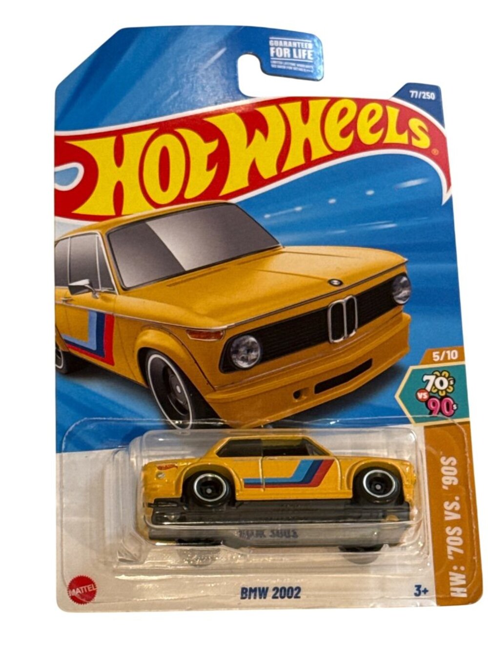 Hot Wheels BMW 2002 Yellow 70s vs 90s Series 1:64 Diecast Car 2024 NOC